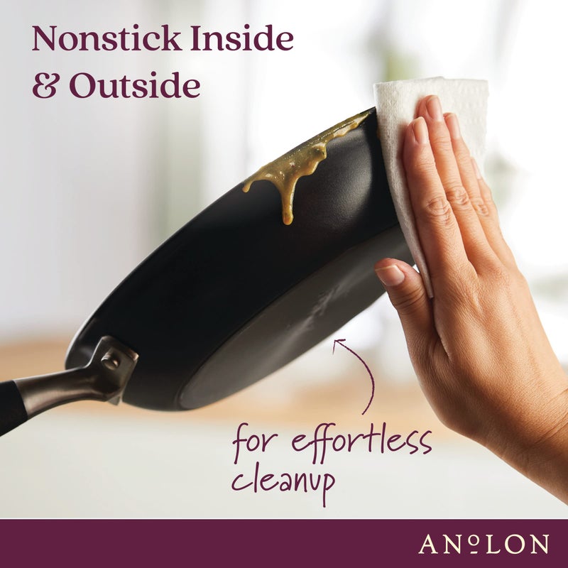 Anolon Advanced Home Hard Anodized Nonstick Frying Pan, 8.5 Inch â€“ Small Non Stick Egg Pan, Durable Nonstick Skillet - Onyx - Image 4